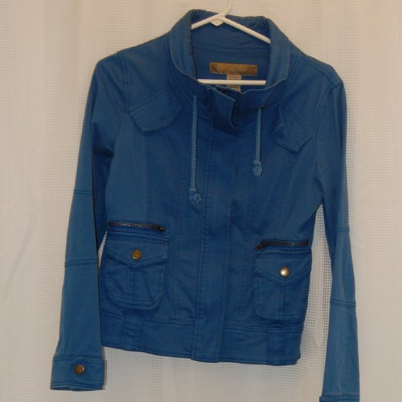 ANGEL KIM Periwinkle Blue Zippered Light Weight Jacket  Size S - Picture 1 of 7